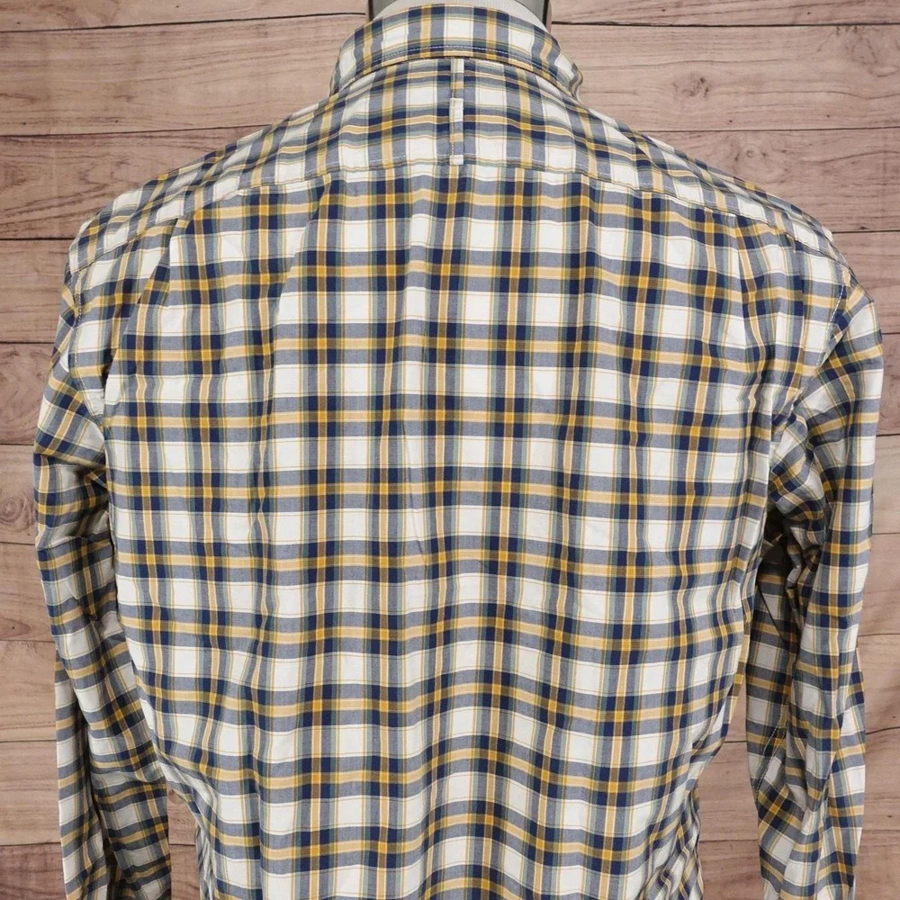 Banana Republic Shirt M Plaid Long Sleeve Button-Up Slim Fit Custom 078 Wash